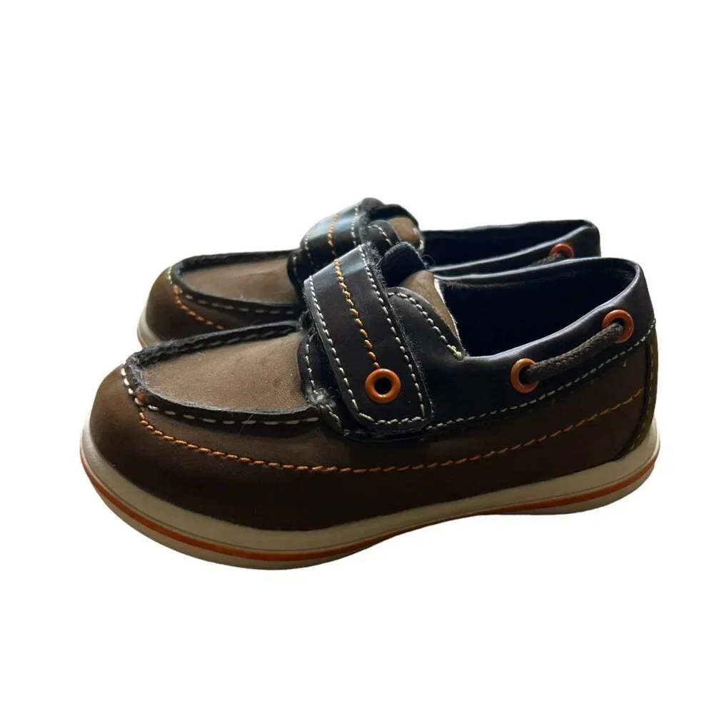 Smartfit Sz 5.5 Brown Velcro Loafers Shoes